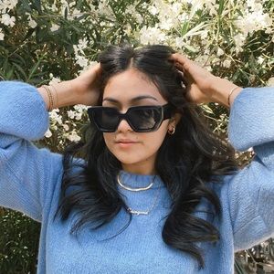 Black Thick Square Fashion Sunglasses